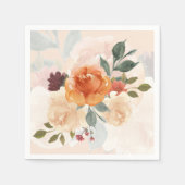 Oranje najaar waterverf floraal servet (Voorkant)