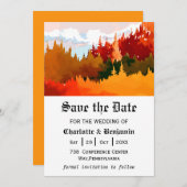 Oranje najaar Waterverf landschap sparen de datum Save The Date (Voorkant / Achterkant)