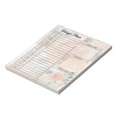 Oranje najaarsplan waterverf bloementag notitieblok (Linkerzijde)