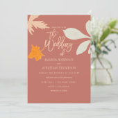 Oranje najaarsuitnodiging van de Herfst Kaart (Staand voorkant)