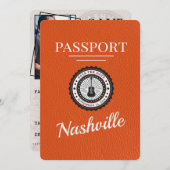 Oranje Nashville Passport Bewaar de datum Save The Date (Voorkant / Achterkant)
