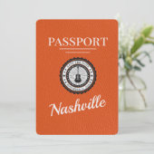 Oranje Nashville Passport Bewaar de datum Save The Date (Staand voorkant)