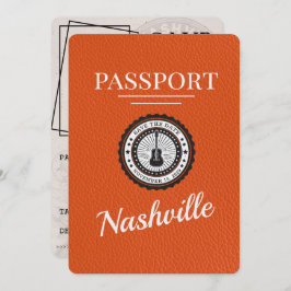 Oranje Nashville Passport Bewaar de datum Save The Date