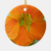 Oranje Nasturtium Aangepast geboortedag Keramisch Ornament (Voorkant)