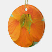Oranje Nasturtium Aangepast geboortedag Keramisch Ornament (Links)