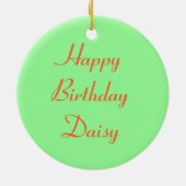 Oranje Nasturtium Aangepast geboortedag Keramisch Ornament (Achterkant)