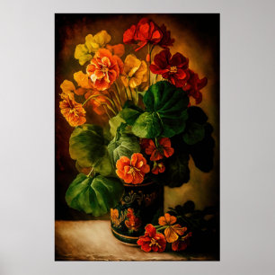Oranje Nasturtium Art Poster - Downloadbaar