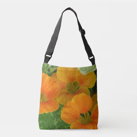 Oranje Nasturtium Bloem Crossbody Tas (Voorkant)
