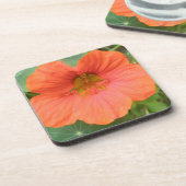 Oranje Nasturtium Bloemkurk Onderzetter (Linkerzijde)