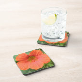 Oranje Nasturtium Bloemkurk Onderzetter (Rechterzijde)