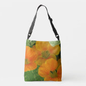 Oranje Nasturtium Floral Crossbody Tas (Achterkant)
