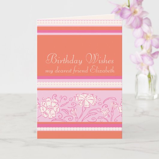 Oranje natie en roze vriendinnetje kaart (Orchidee)