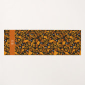Oranje Natuur met zwarte vlinders Afdrukken Yogamat (Voorkant (horizontaal))