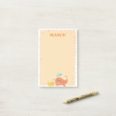 Oranje Nautische Walvis Post It Note (Op bureau)