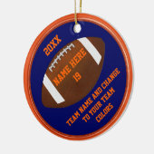 Oranje, Navy Blue Football Ornaments Personalized Keramisch Ornament (Links)