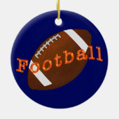 Oranje, Navy Blue Football Ornaments Personalized Keramisch Ornament (Achterkant)