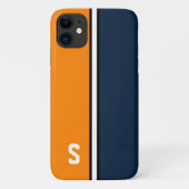Oranje & Navy Blue Hogeschoolkleuren  Case-Mate iPhone Case (Achterkant)