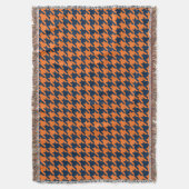 Oranje/Navy Houndstooth Deken (Voorkant Verticaal)
