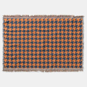 Oranje/Navy Houndstooth Deken (Voorkant)