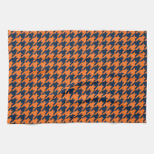 Oranje/Navy Houndstooth Theedoek (Horizontaal)