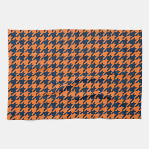 Oranje/Navy Houndstooth Theedoek