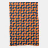 Oranje/Navy Houndstooth Theedoek (Verticaal)