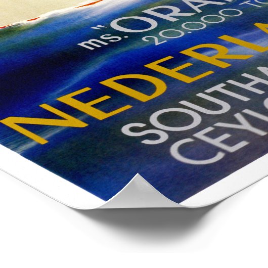 Oranje ~ Nederland Line Poster (Hoek)