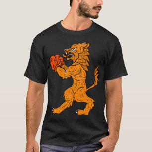 Oranje Nederlandse leeuw. Football en boksen. T-shirt