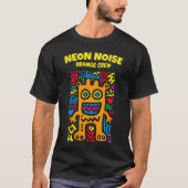 Oranje Neon Alien T-Shirt – Funky Pop Art Creature (Voorkant)
