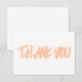 Oranje Neon Dank je wel Bedankkaart (Voorkant / Achterkant)