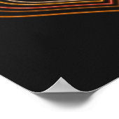 Oranje Neon Hart Muur Kunst Poster (Hoek)