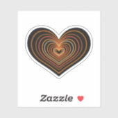 Oranje Neon Hart Sticker (Vel)