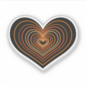 Oranje Neon Hart Sticker (Voorkant)