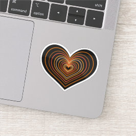 Oranje Neon Hart Sticker