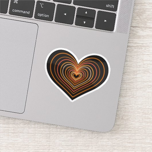 Oranje Neon Hart Sticker (Detail)