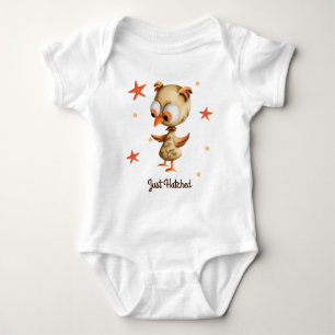 Oranje net Hatched Brown Owl Newborn Romper