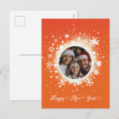 Oranje Nieuwjaar Feestdagenkaart (Voorkant / Achterkant)