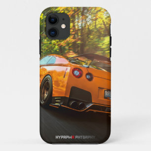 Oranje Nissan GT-R die door de straten van Seattle Case-Mate iPhone Case