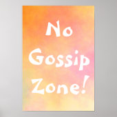 Oranje No Gossip Zone Poster (Voorkant)