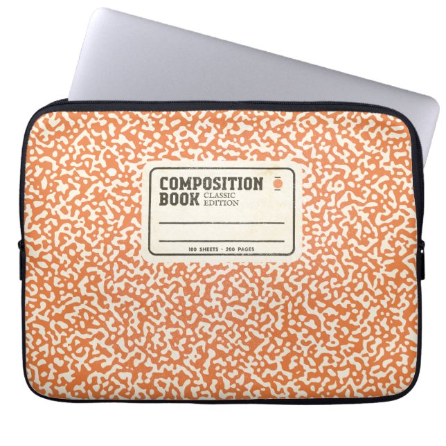 Oranje Notitieboek laptophoes Laptop Sleeve (Voorkant)