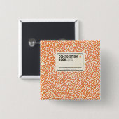 Oranje Notitieboek Vierkante Button 5,1 Cm (Voorkant /achterkant)