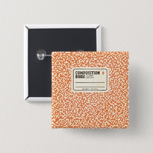 Oranje Notitieboek Vierkante Button 5,1 Cm (Voorkant /achterkant)