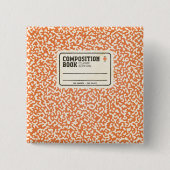 Oranje Notitieboek Vierkante Button 5,1 Cm (Voorkant)