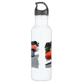 oranje Nova Digital Art uit de jaren zeventig Waterfles (Achterkant)