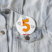 Oranje Nummer 5 Knop Ronde Button 7,6 Cm (In situ)