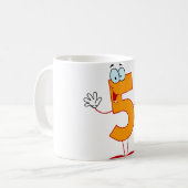 Oranje nummer 5 Mok (Voorkant links)