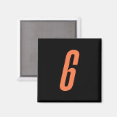 Oranje Nummer 6 7 Grappige Meme Halloween Matching Magneet (Voorkant / Achterkant)