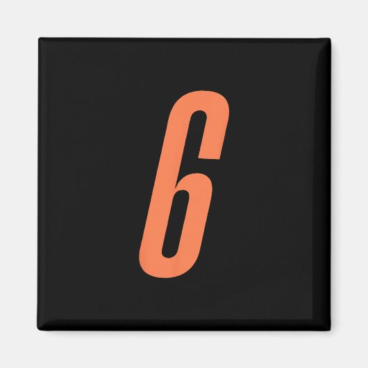 Oranje Nummer 6 7 Grappige Meme Halloween Matching Magneet (Voorkant)