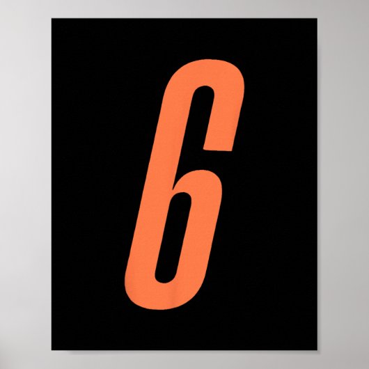 Oranje Nummer 6 7 Grappige Meme Halloween Matching Poster (Voorkant)