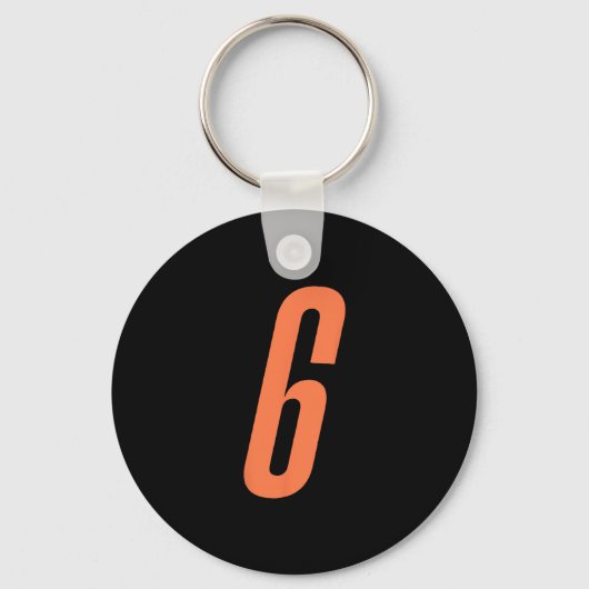 Oranje Nummer 6 7 Grappige Meme Halloween Matching Sleutelhanger (Voorkant)